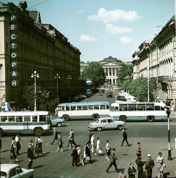 Вид на Русский музей с Невского проспекта, 1961 - 1969, г. Ленинград