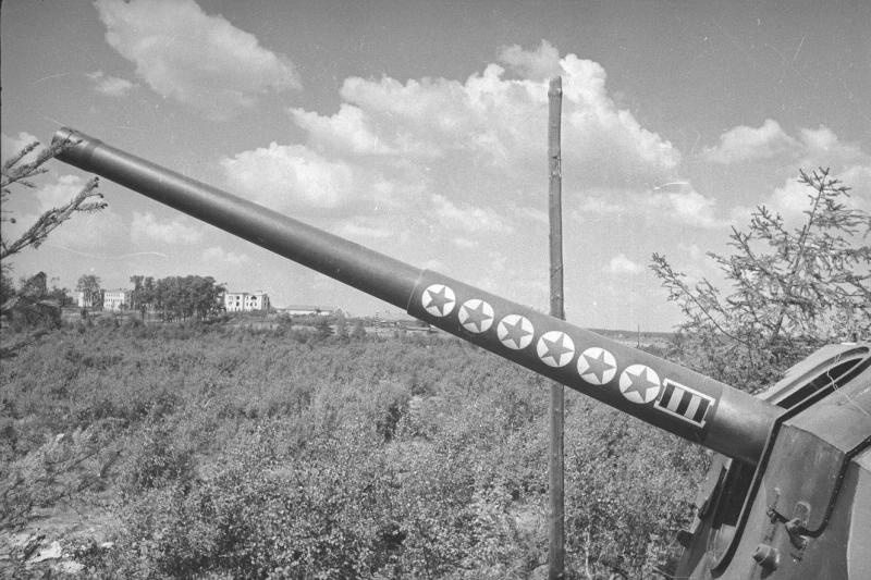 Карельский перешеек. Ствол пушки, 1944 год, Ленинградская обл., г. Выборг
