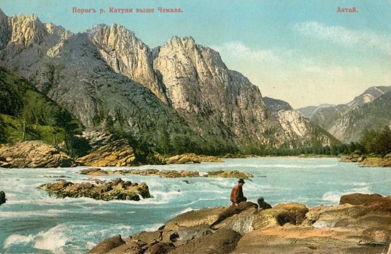 Порог реки Катуни выше Чемала, 1900-е, Томская губ., Алтай