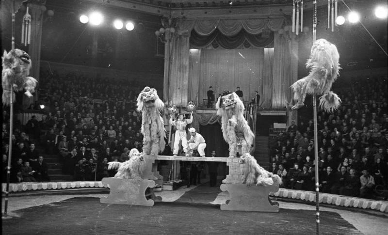 Фото "Китайский цирк. Пантомима «Танец львов»", 1957 год, г. Москва ...