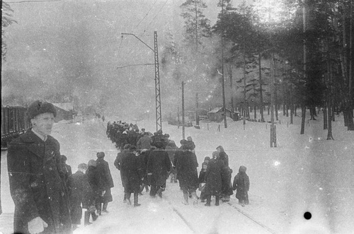 Зима. Железная дорога, 1950-е, Калининградская обл.  Светлогорск-1