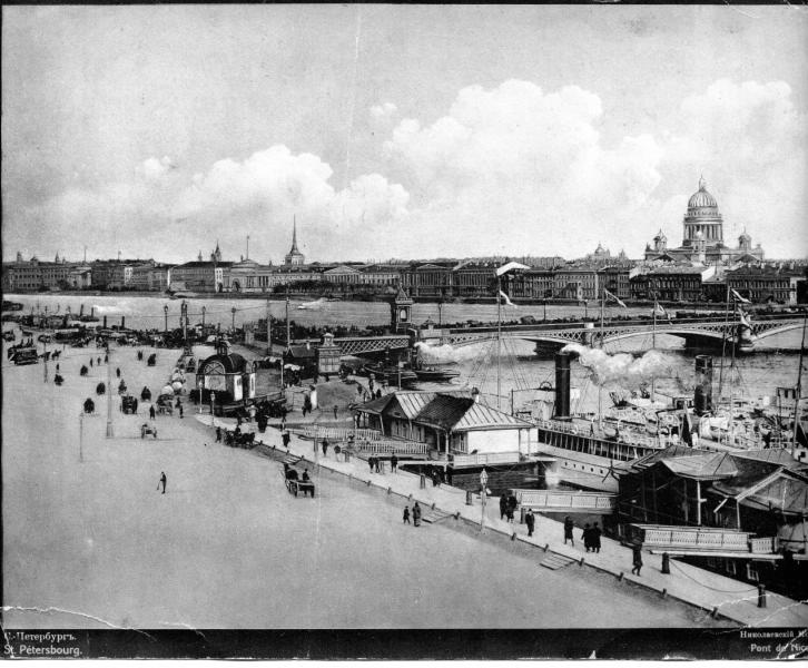Николаевский мост, 1900-е, г. Санкт-Петербург. Ныне&nbsp;Благовещенский мост.&nbsp;