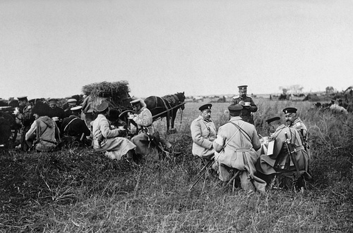 Русско-японская война. Завтрак на привале у деревни Сяогинертунь, октябрь 1904
