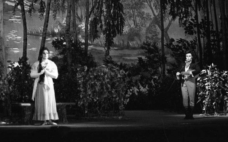 Певцы Людмила Сергиенко и Игорь Морозов в опере Большого театра «Евгений Онегин», 1977 год, г. Москва. 
