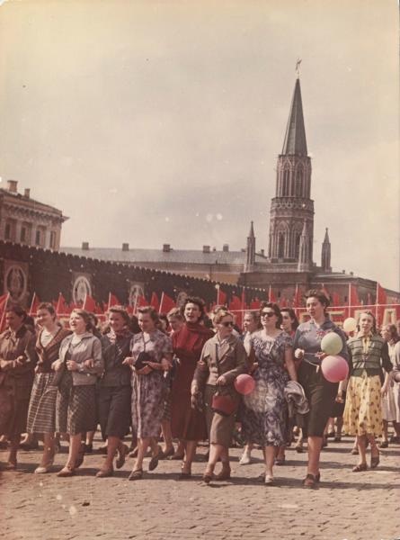 Первомайская демонстрация, 1950-е, Москва