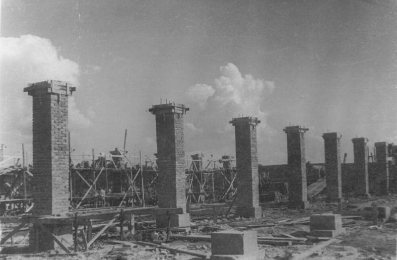 Строительство мебельной фабрики, июнь 1949, г. Череповец и Череповецкий район