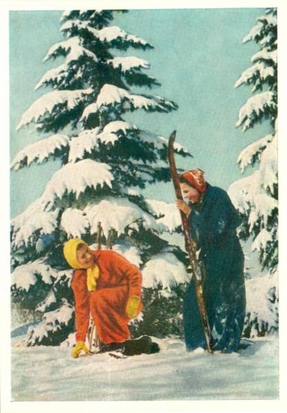 Лыжницы, 1955 год
