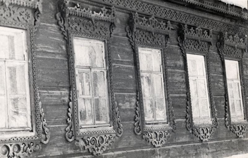 Резные наличники жилого дома на улице Ленина, 1980-е, г. Касимов и Касимовский район