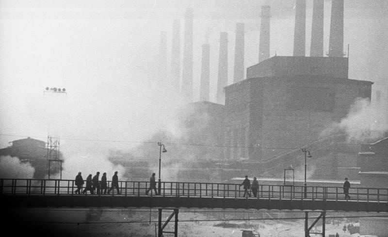 Общий вид Магнитогорского металлургического комбината, 1964 год, г. Магнитогорск. Видео «Магнитка» с этой фотографией.