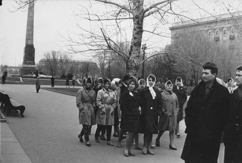 На площади Павших Борцов, 1965 год, Волгоградская обл., г. Волгоград