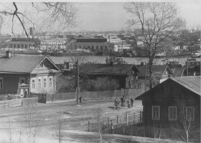 Вид на порт и Красный переулок, 1962 год, г. Череповец и Череповецкий район