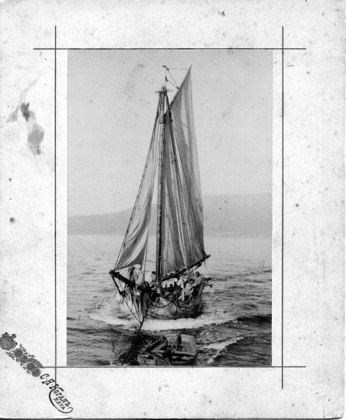 Яхта в море, 1880-е, Таврическая губ., Крымский п-ов, г. Ялта