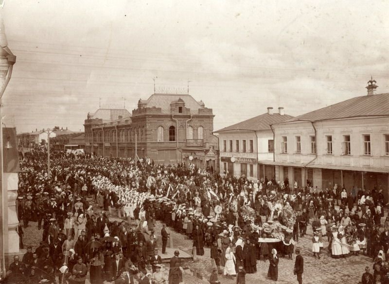 Похороны городского головы Ивана Андреевича Милютина, 8 июля 1907, г. Череповец
