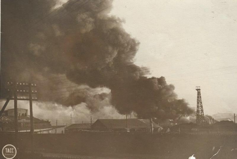 Пожар складов на Витебской товарной станции, 9 сентября 1941, г. Ленинград