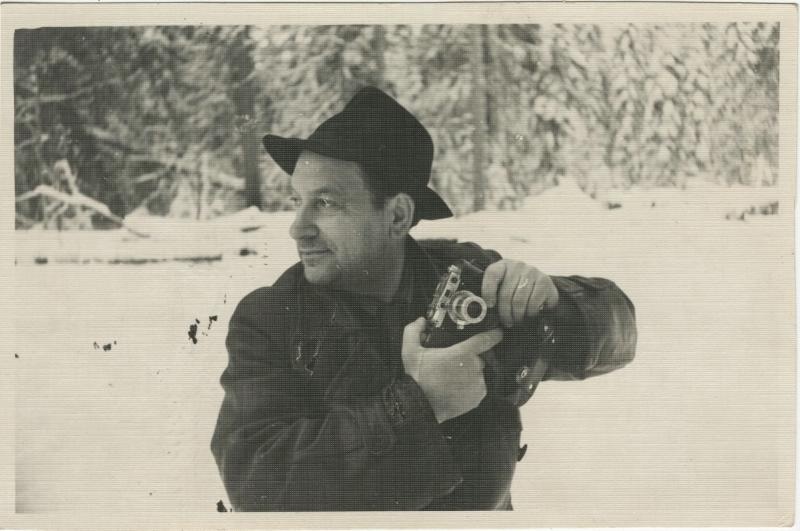 Виктор Темин на съемке, 1950-е