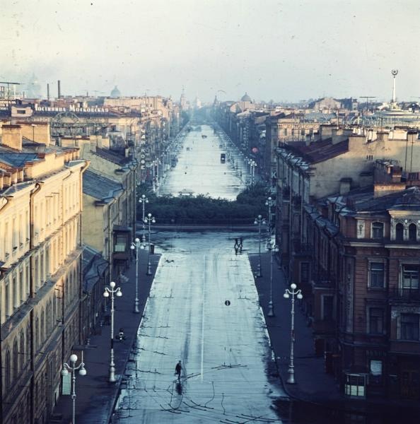 Невский проспект утром, 1961 - 1969, г. Ленинград