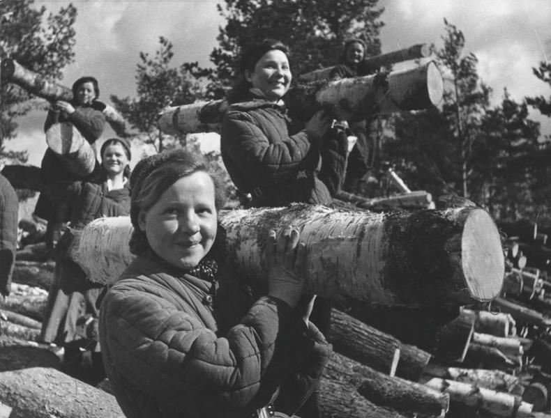 На лесоповале, 1940-е