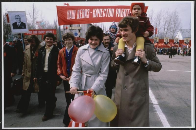 На первомайской демонстрации, 1981 год