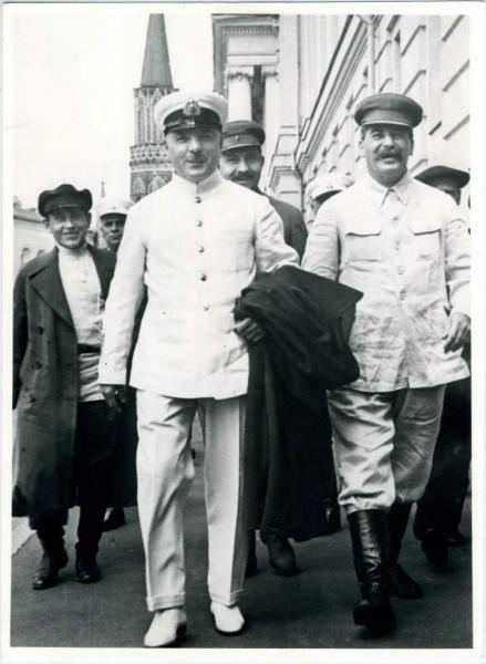 Николай Ежов, Климент Ворошилов, Лазарь Каганович, Иосиф Сталин в Кремле, 1930-е, г. Москва