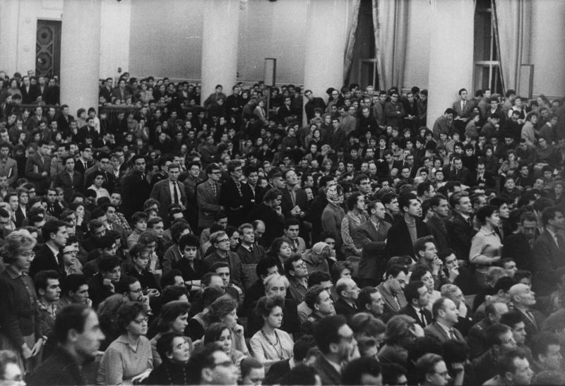 На лекции академика Андрея Колмогорова, 1963 год, г. Москва