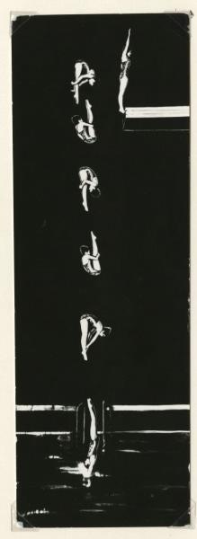Прыжок, 1979 год. Фазы прыжка спортсменки Елены Вайцеховской.