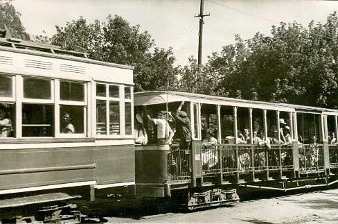 Трамвай с открытым вагоном, 1950-е, Украинская ССР, г. Одесса
