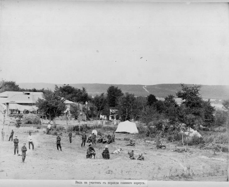 Вид на участок с веранды главного корпуса, 1897 год