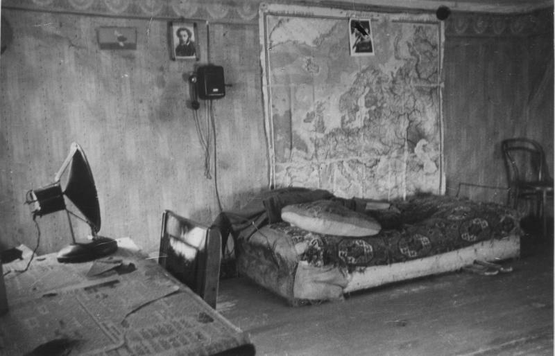 «Моя солдатская постель в Валдае», 1942 год, Новгородская обл., г. Валдай