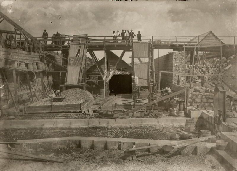 Строительство шлюза Мариинской водной системы, 1910 год, г. Череповец и Череповецкий район